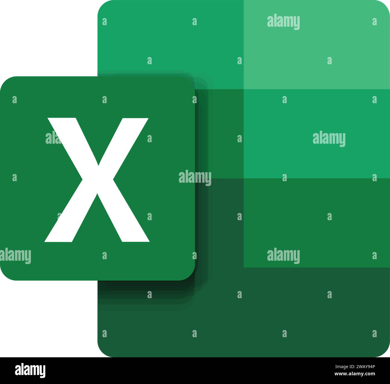 Icône Microsoft Excel isolée sur transparent | applications bureautiques Illustration de Vecteur
