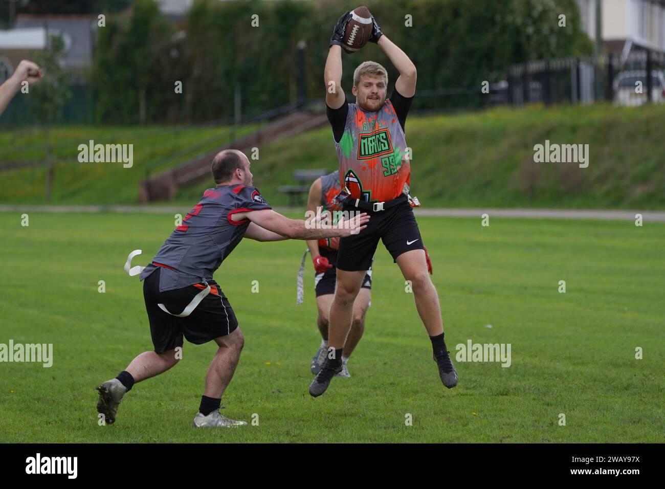 Welsh Bowl jeu de groupe - emplacement deux - Mercs v Trojans Banque D'Images
