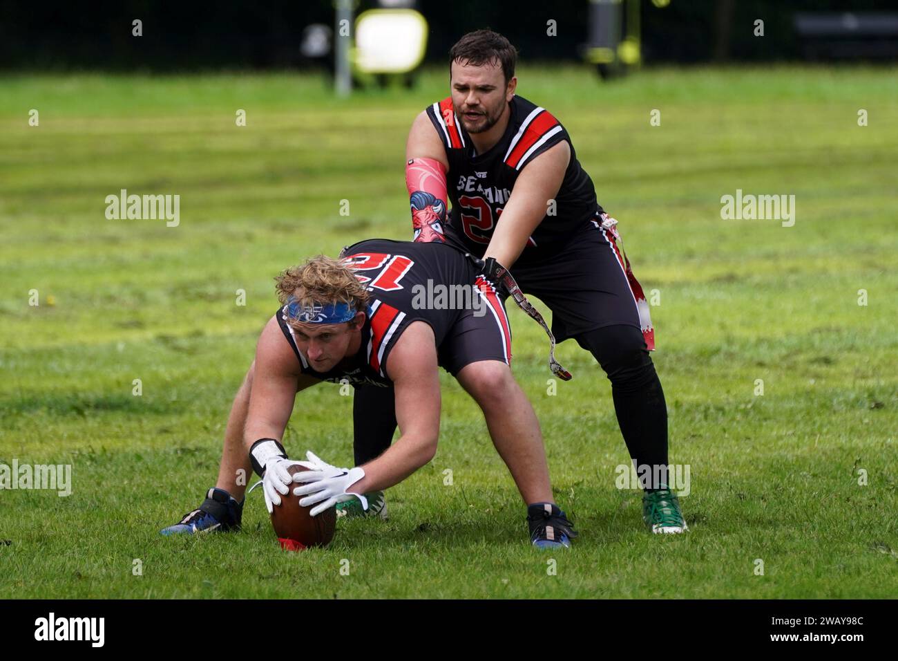 Jeu de groupe Welsh Bowl - terrain 1 - Gators v Sealand Banque D'Images
