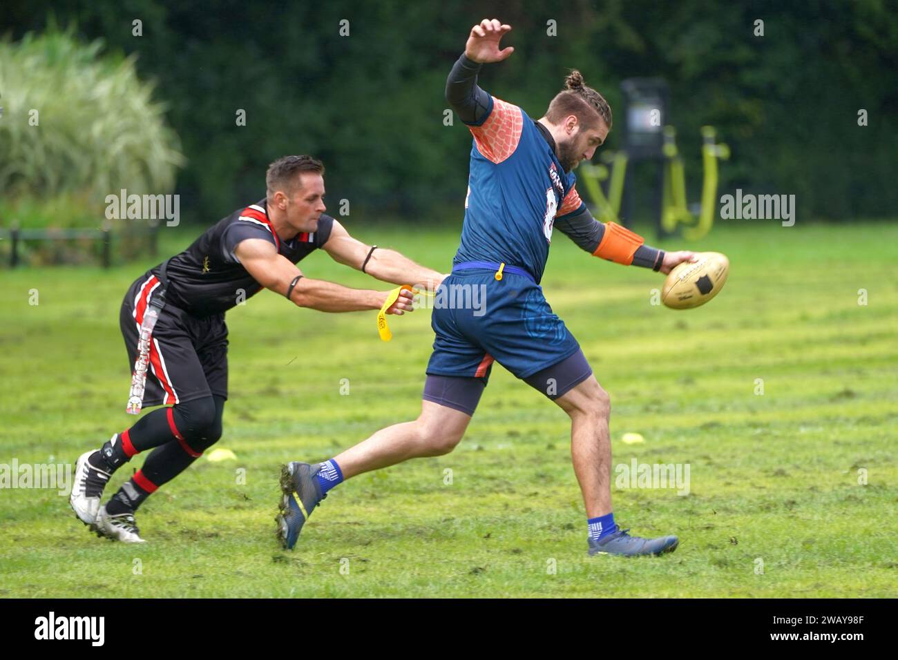 Jeu de groupe Welsh Bowl - terrain 1 - Gators v Sealand Banque D'Images
