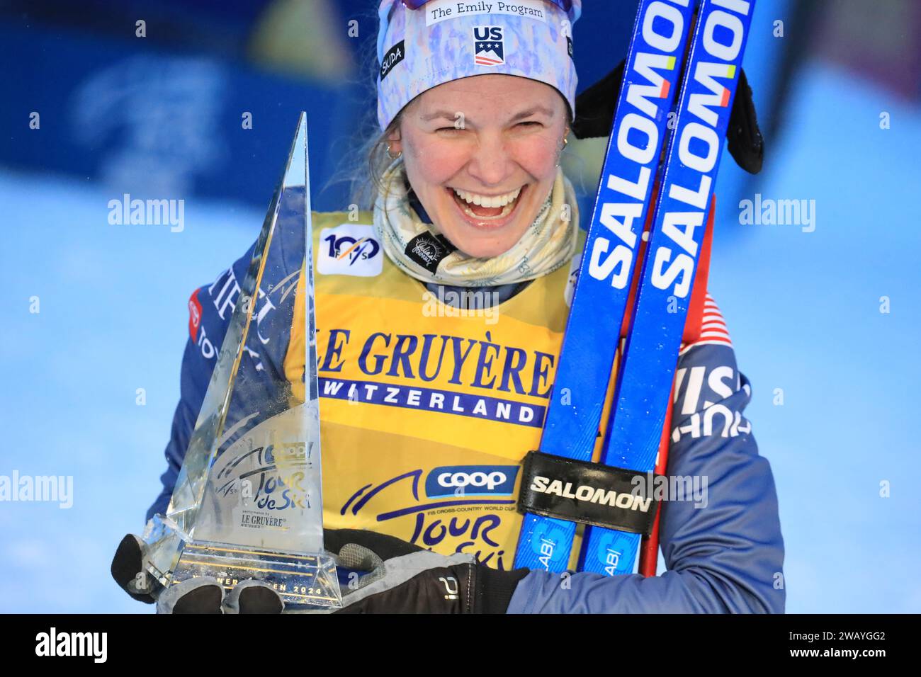 Val Di Fiemme, Trentin, Italie. 7 janvier 2024. Coupe du monde de ski de fond FIS féminine, finale du Tour de ski ; Jessie Diggins (USA) crédit : action plus Sports/Alamy Live News Banque D'Images