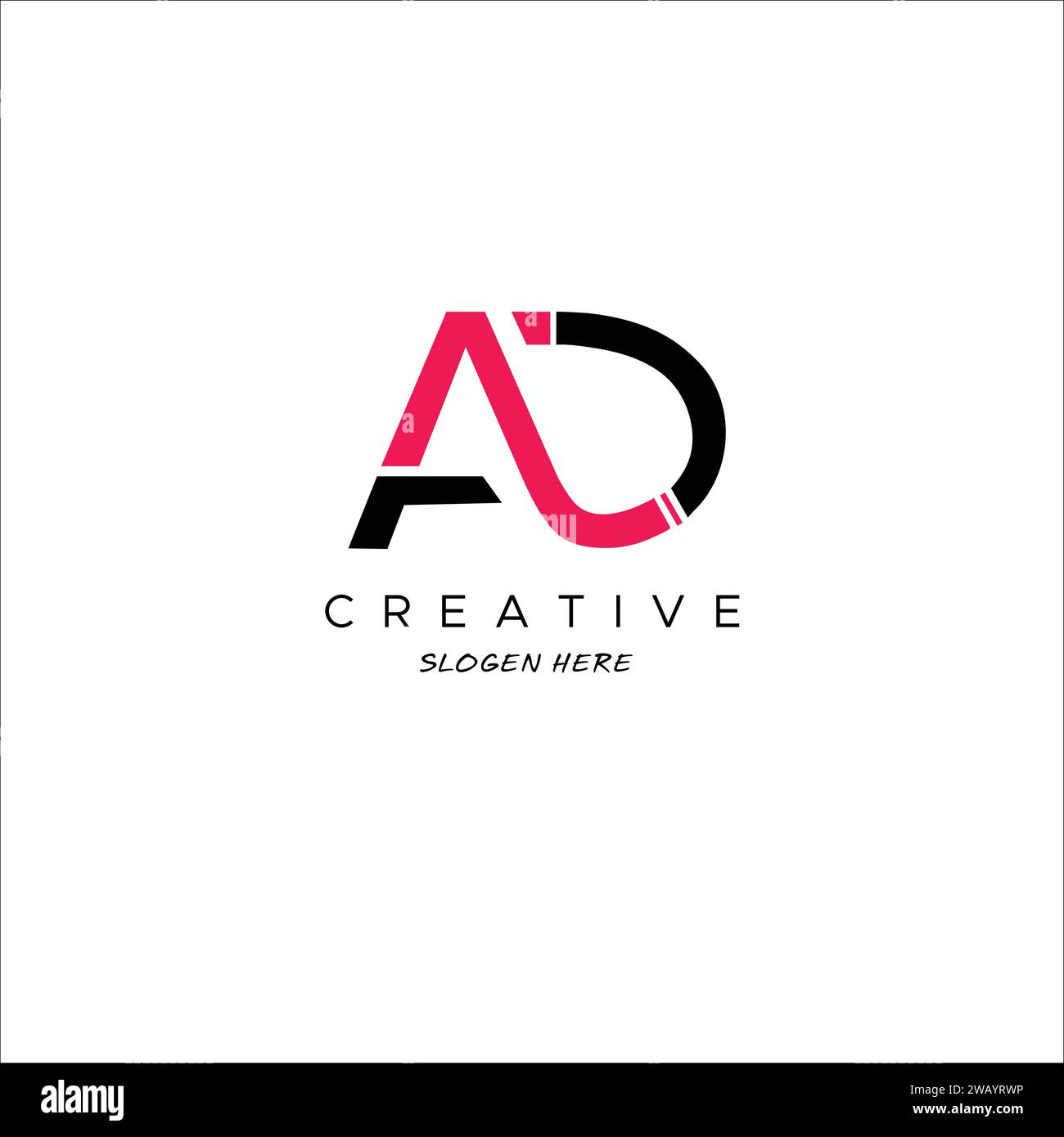 AD LETTER LOGO CRÉATIF MODREN MODÈLE CONCEPTION VECTORIELLE. Illustration de Vecteur