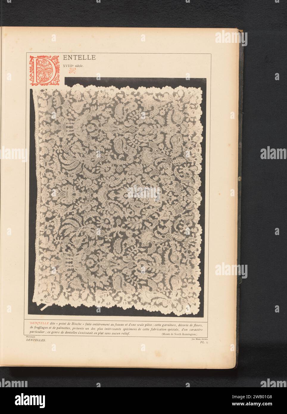 STUK kant, anonyme, c. 1882 - en 1887 ou avant impression photomécanique papier collotype Anvers / dentelle photolithographique Banque D'Images