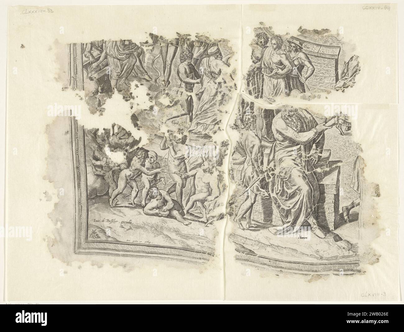 Lithographie ancienne Allégorie dramatique Scène symbolique Lithographie ancienne Allégorie dramatique Scène symbolique