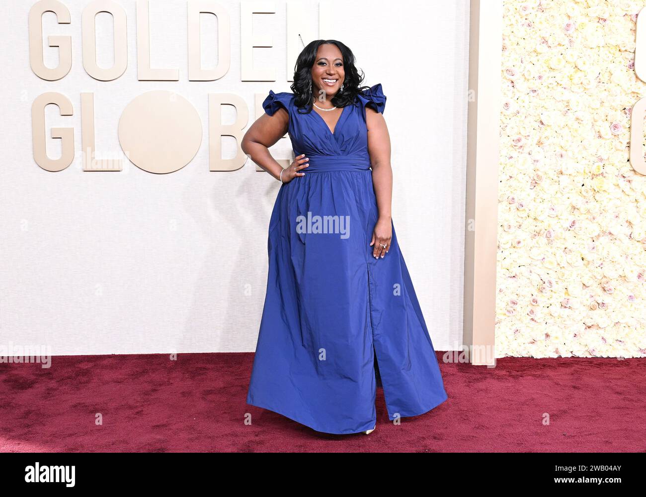 Angelique Jackson au 81e Golden Globe Awards qui s'est tenu à l'hôtel Beverly Hilton le 7 janvier 2024 à Beverly Hills, en Californie. Crédit : PMC/Alamy Live News Banque D'Images