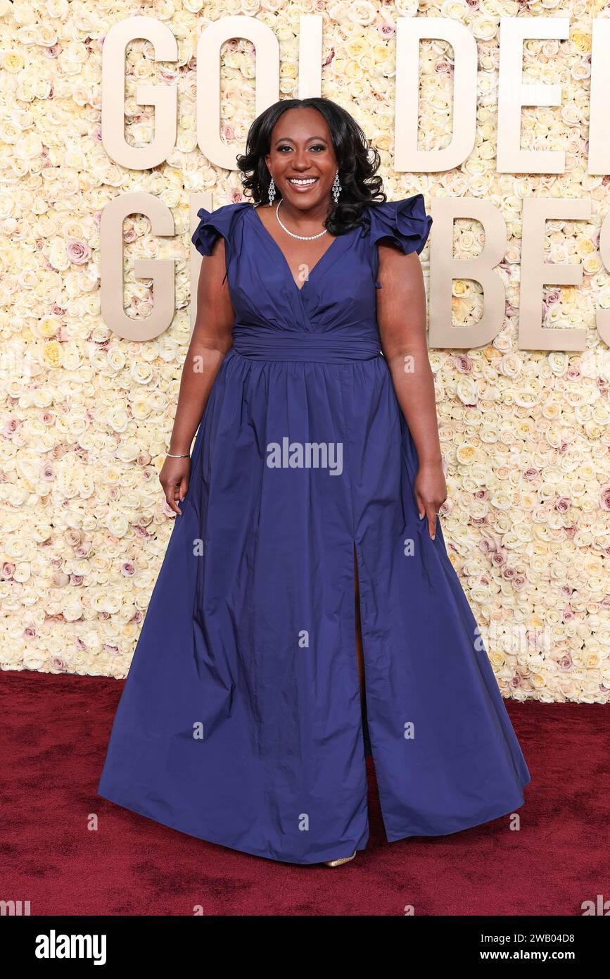 Angelique Jackson au 81e Golden Globe Awards qui s'est tenu à l'hôtel Beverly Hilton le 7 janvier 2024 à Beverly Hills, en Californie. Crédit : PMC/Alamy Live News Banque D'Images