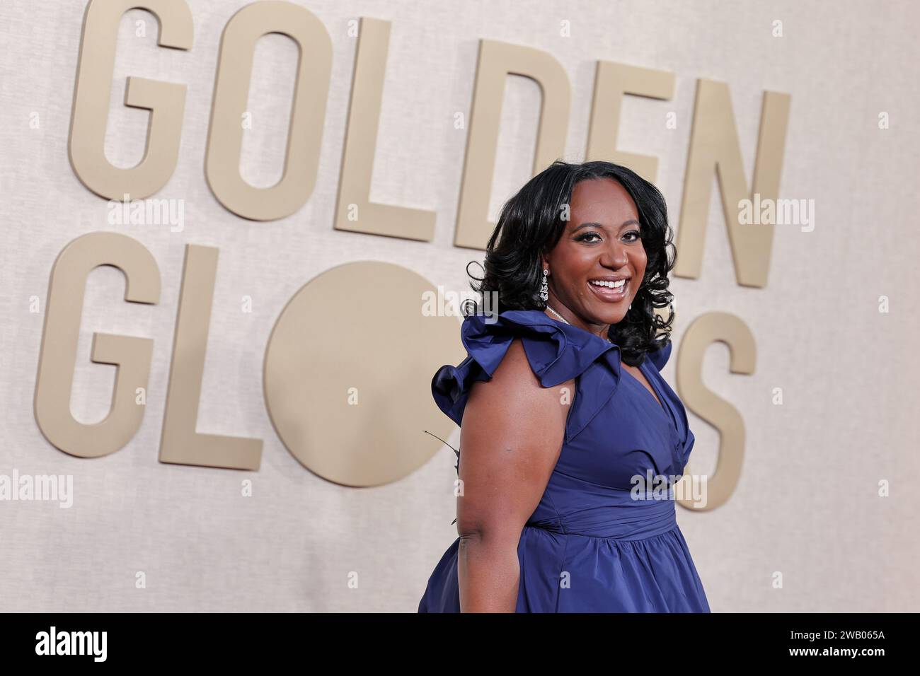 Angelique Jackson au 81e Golden Globe Awards qui s'est tenu à l'hôtel Beverly Hilton le 7 janvier 2024 à Beverly Hills, en Californie. Crédit : PMC/Alamy Live News Banque D'Images