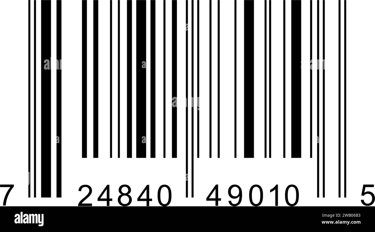 Icône de code-barres. Modèle d'étiquette de code-barres isolé sur fond blanc. Représentation visuelle des données avec informations sur le produit. Illustration graphique vectorielle Illustration de Vecteur