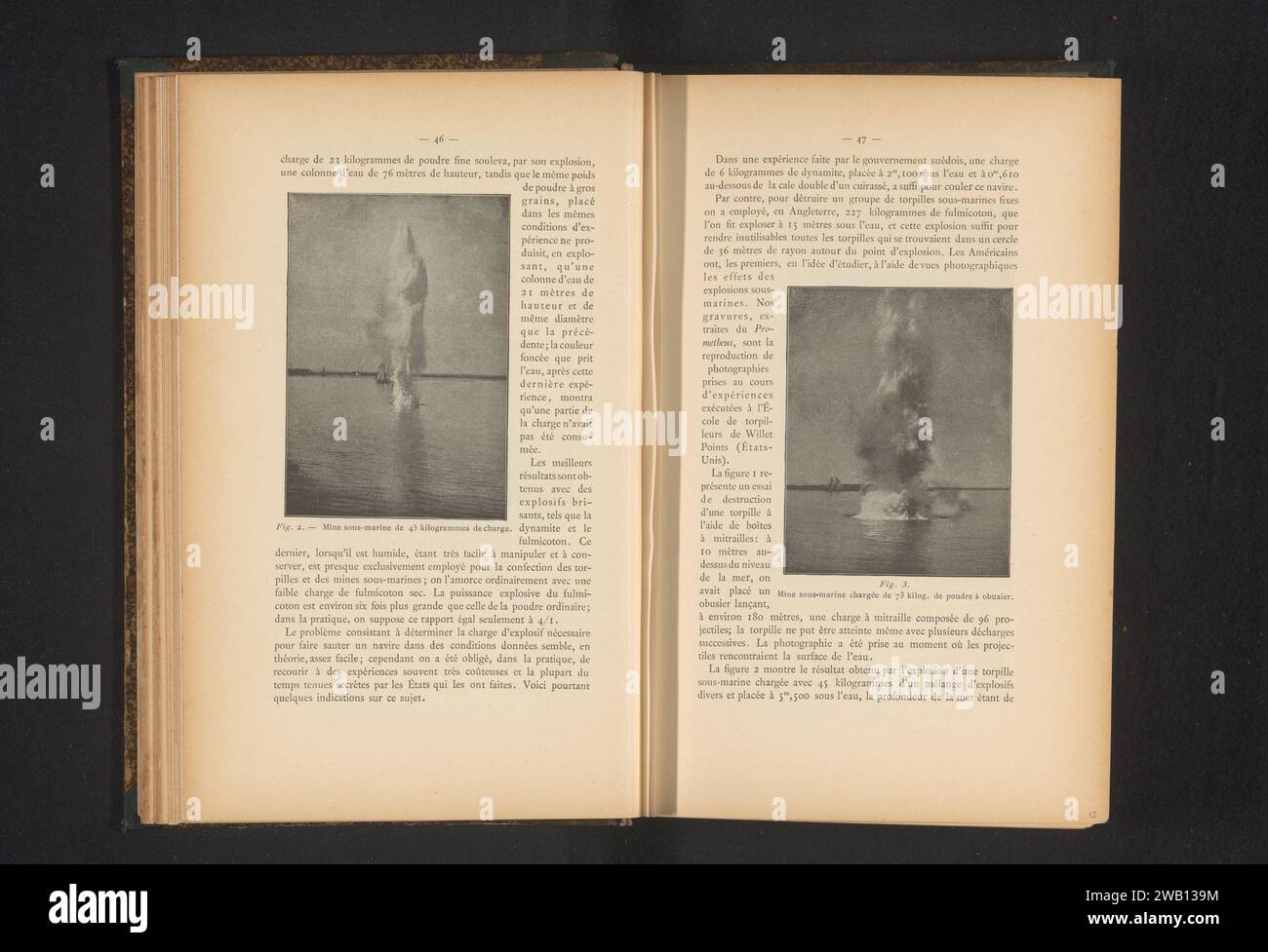 Mon est explosé sous l'eau, anonyme, c. 1890 - dans ou avant 1895 impression photomécanique papier mer. projectiles, explosifs, etc. : les miens Banque D'Images