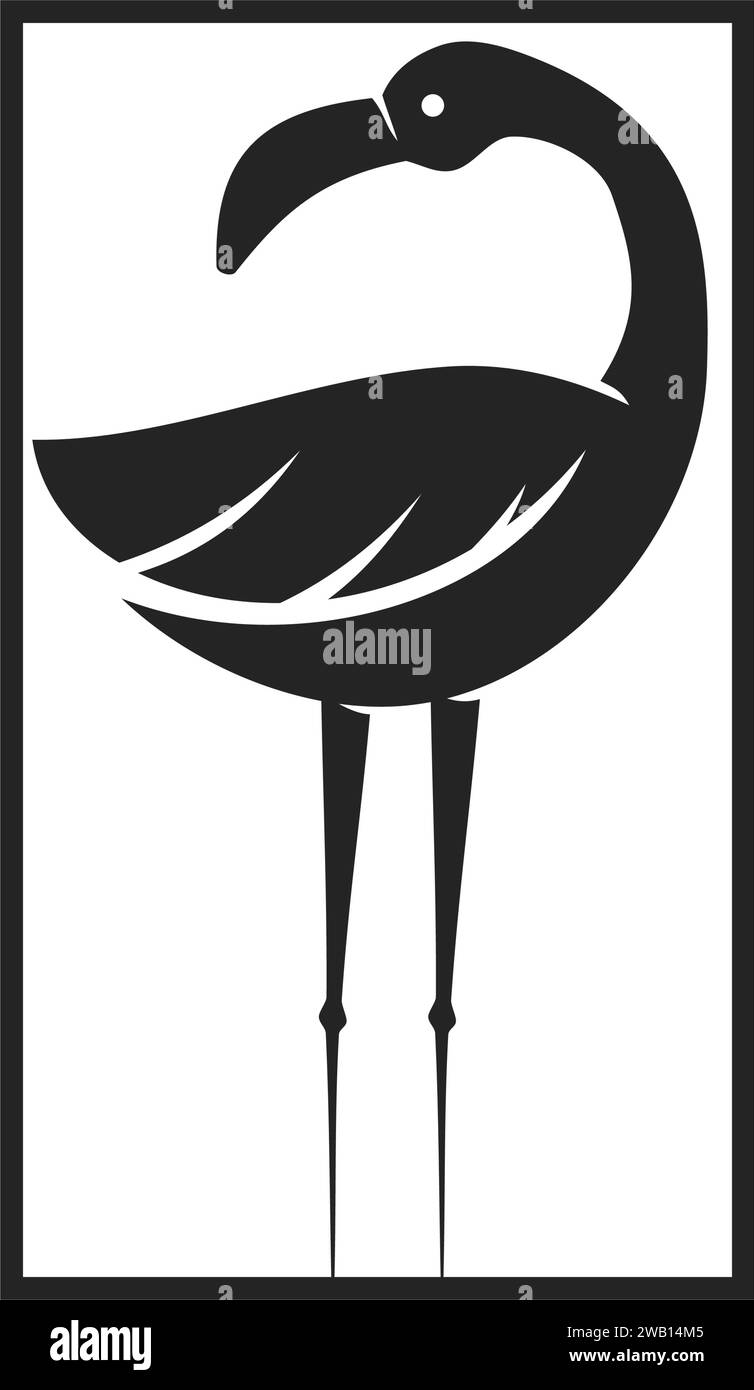 Modèle de logo Flamingo isolé. Identité de marque. Icône graphique vectoriel abstrait Illustration de Vecteur