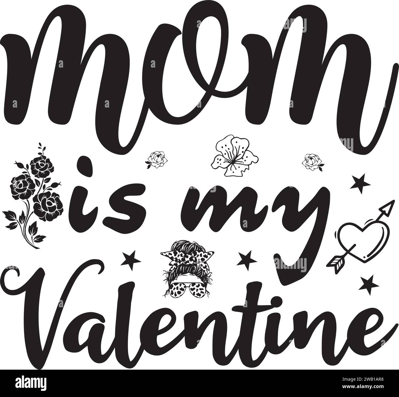 T-shirt à motif typographie Saint-Valentin Illustration de Vecteur