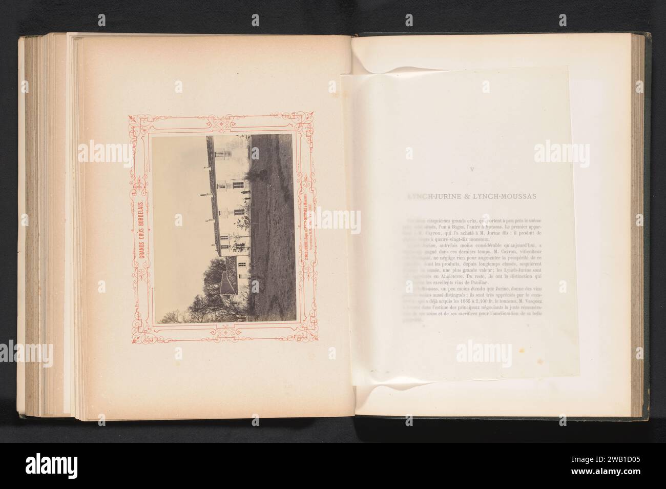 Vue de Château Lynch Bages à Pauillac, France, Alfred Danflou, c. 1862 - en ou avant 1867 photographie Pauillac support photographique estampe albumen château Château Lynch-Bages Banque D'Images