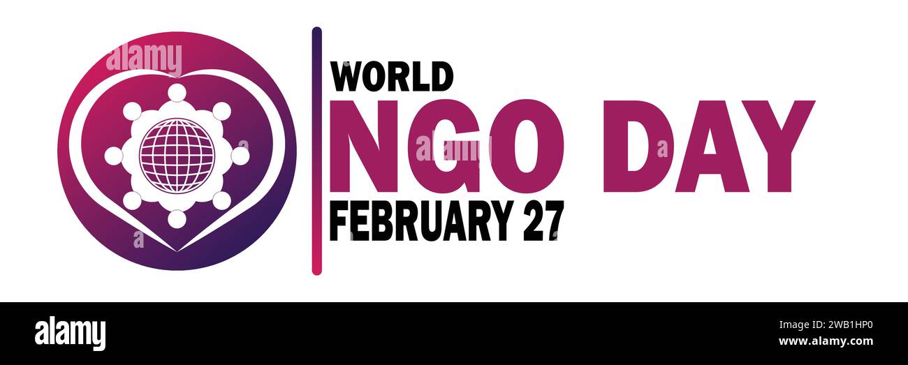 Illustration vectorielle de la Journée mondiale des ONG. Février 27. Convient pour carte de voeux, affiche et bannière. Illustration de Vecteur