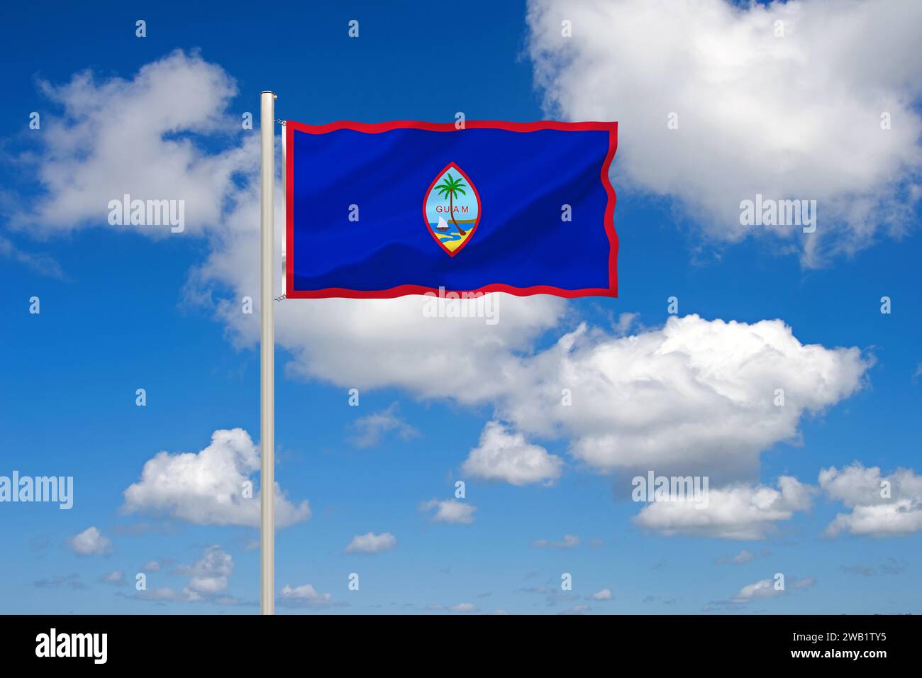 Le drapeau de Guam, territoire étranger américain, Micronésie, Studio Banque D'Images