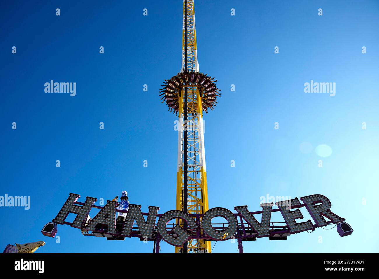 Tour de GUEULE DE BOIS à l'Oktoberfest, Munich, Bavière, Allemagne Banque D'Images