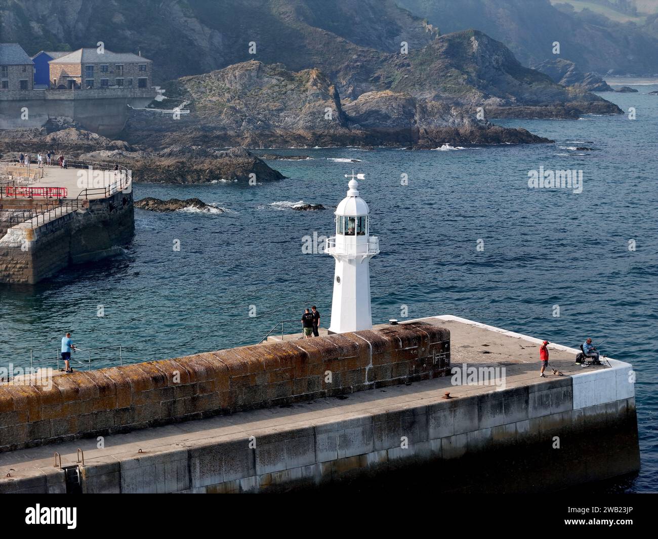 Vieux phare Mevagissey Cornwall UK drone, aérien Banque D'Images