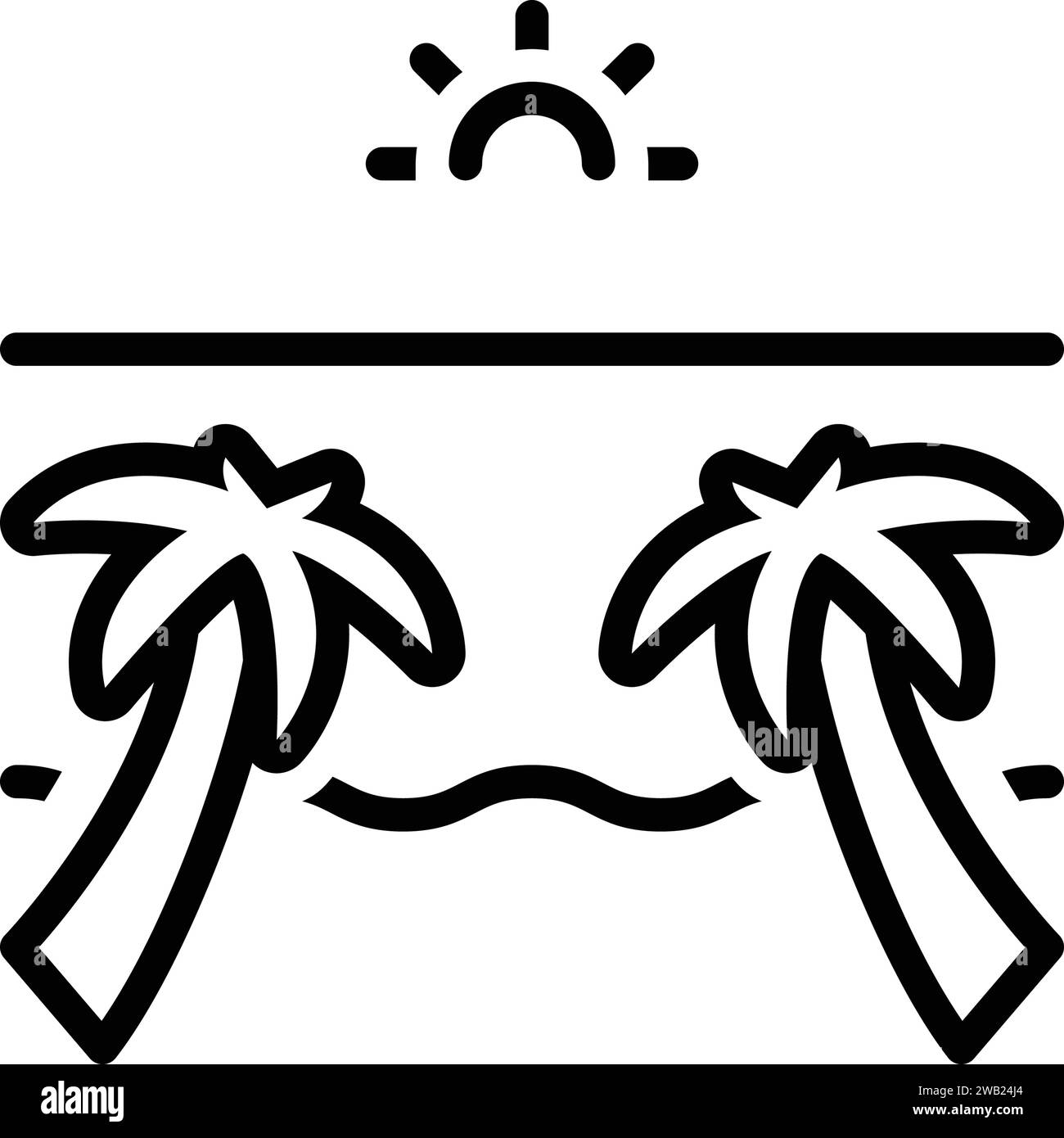 Icône pour plage, bord de mer Illustration de Vecteur