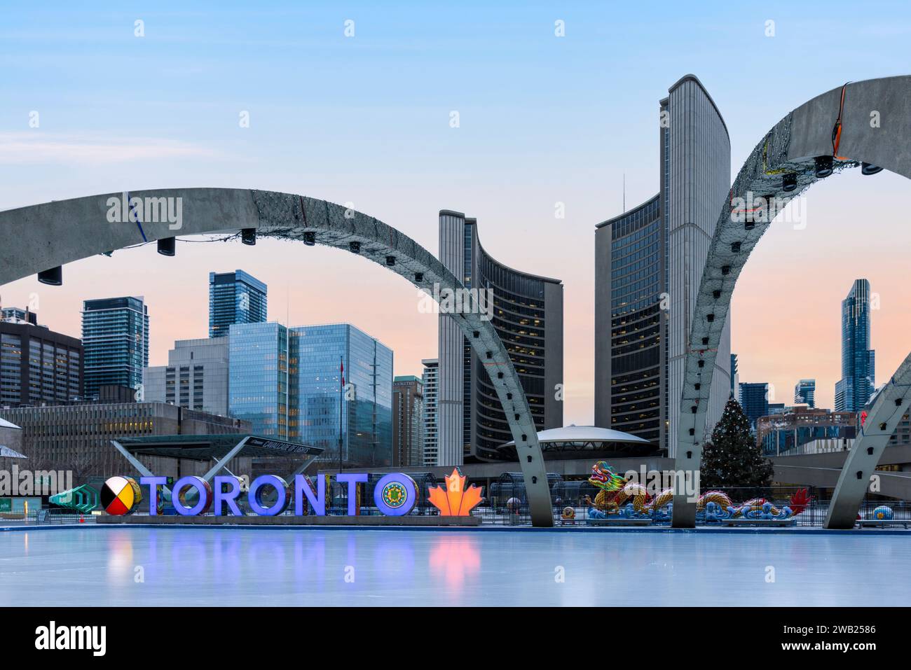 Nathan Phillips Square, Toronto, Ontario, Canada Banque D'Images