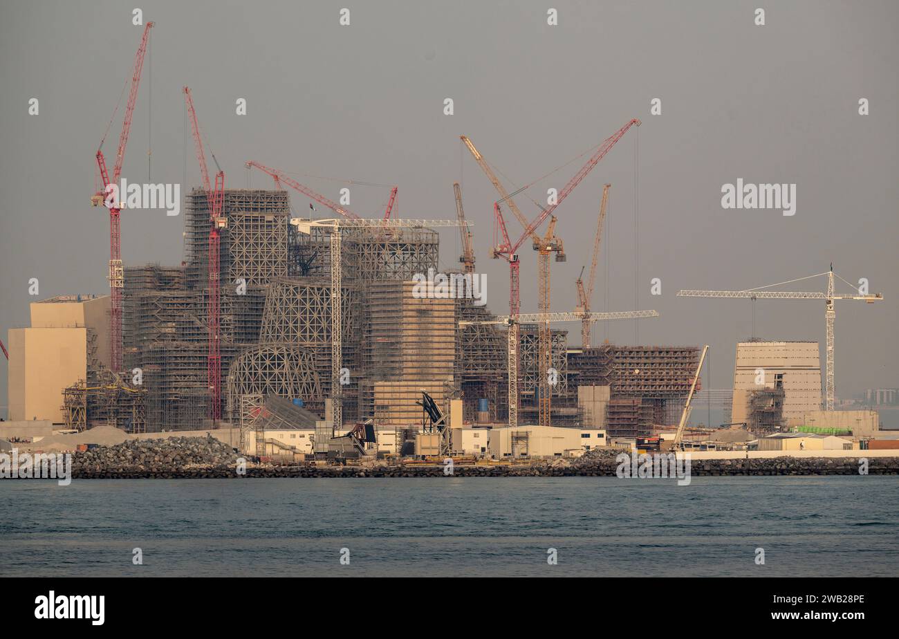 Travaux de construction dans le quartier de Saadiyat Marina à Abu Dhabi Banque D'Images