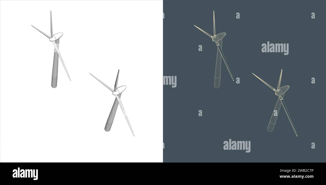moulin à vent ligne éolienne style de fil-cadre. Générateur d'énergie renouvelable alternatif énergie verte Illustration de Vecteur moulin à vent ligne éolienne style de fil-cadre. Générateur d'énergie renouvelable alternatif énergie verte Illustration de Vecteur