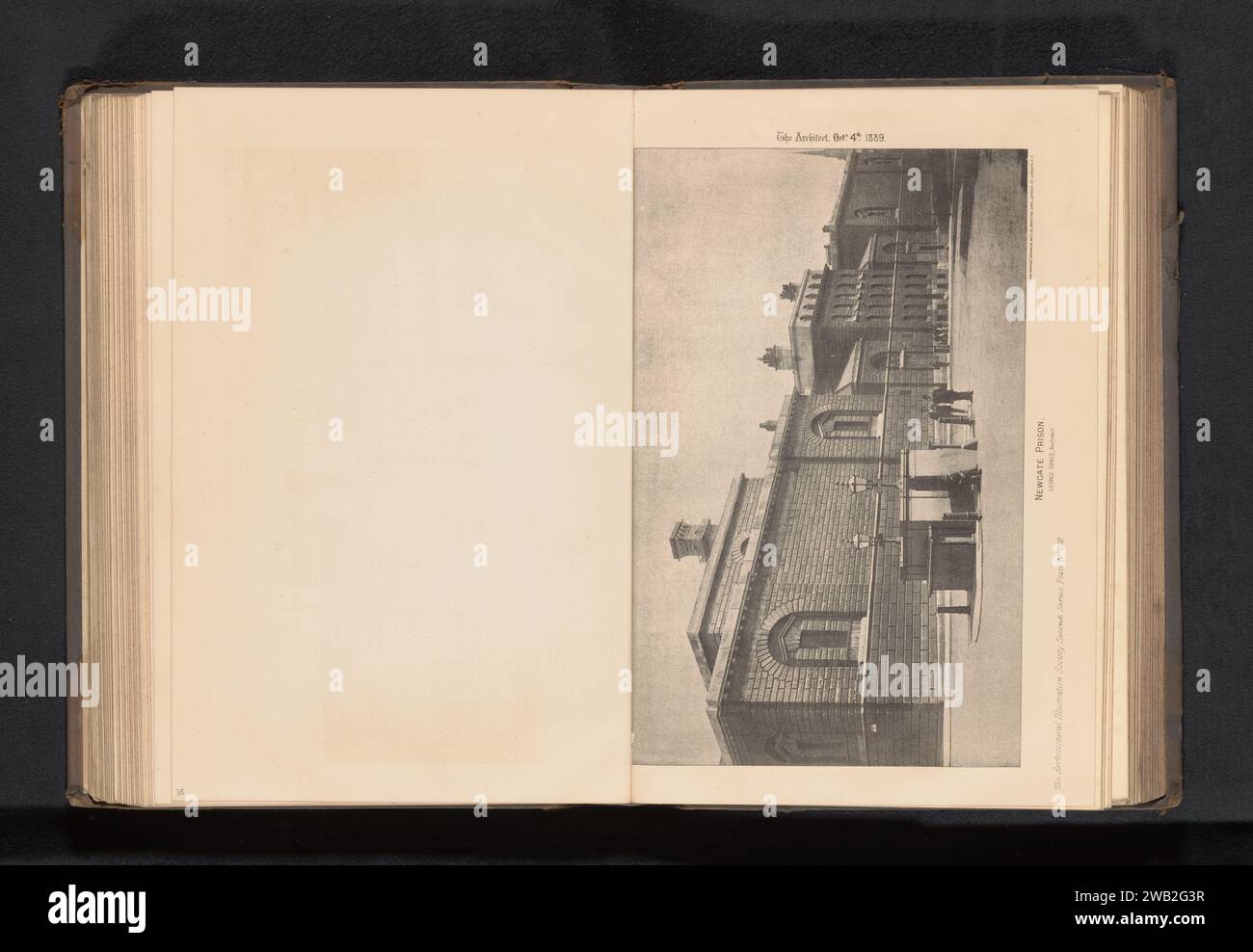 Vue de la prison de Newgate à Londres, Anonymous, v. 1884 - en 1889 ou avant la prison de photolithographie sur papier imprimé photomécanique, prison de Londres Banque D'Images