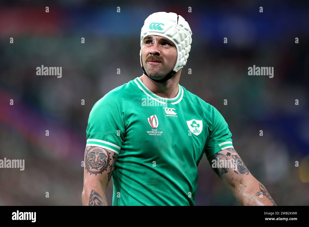 Photo du dossier datée du 23-09-2023 de Mack Hansen. L'Irlande a subi un coup de blessure majeur avec WiNG Mack Hansen exclu du Championnat Guinness des six Nations. Date d'émission : lundi 8 janvier 2024. Banque D'Images