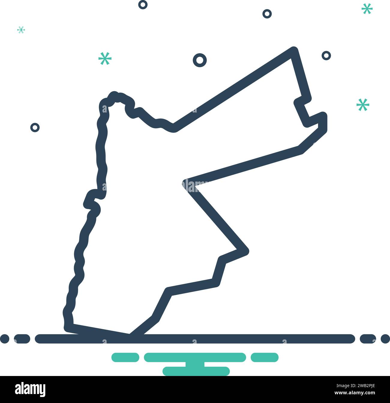 Icône pour jordanie, carte Illustration de Vecteur