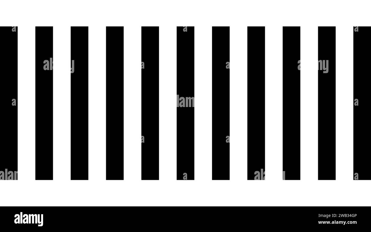 Crosswalk. Vue de dessus. Bandes verticales noires et blanches. Illustration vectorielle isolée sur fond blanc. Icône de passage pour piétons. Motif monochrome Illustration de Vecteur