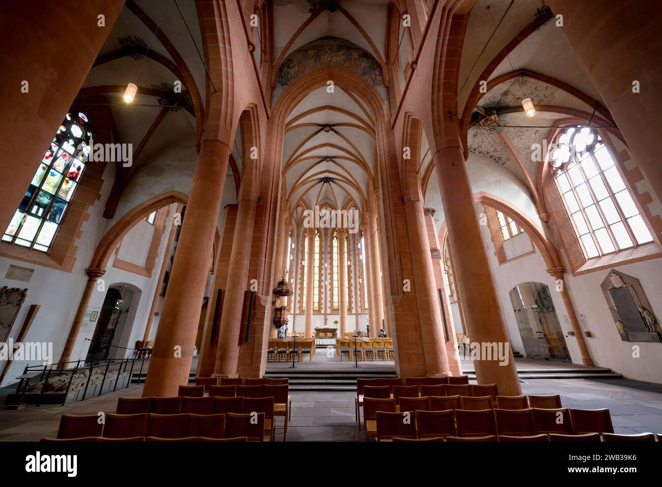 Église du Saint-Esprit, nef centrale, Heidelberg, Bade Wurtemberg, Allemagne Banque D'Images