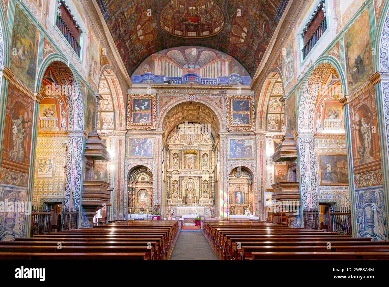 Funchal Madère intérieur de l'église Saint-Jean l'évangéliste du Collège de Funchal Praca do Municipio Funchal Madeira Portugal eu Europe Banque D'Images