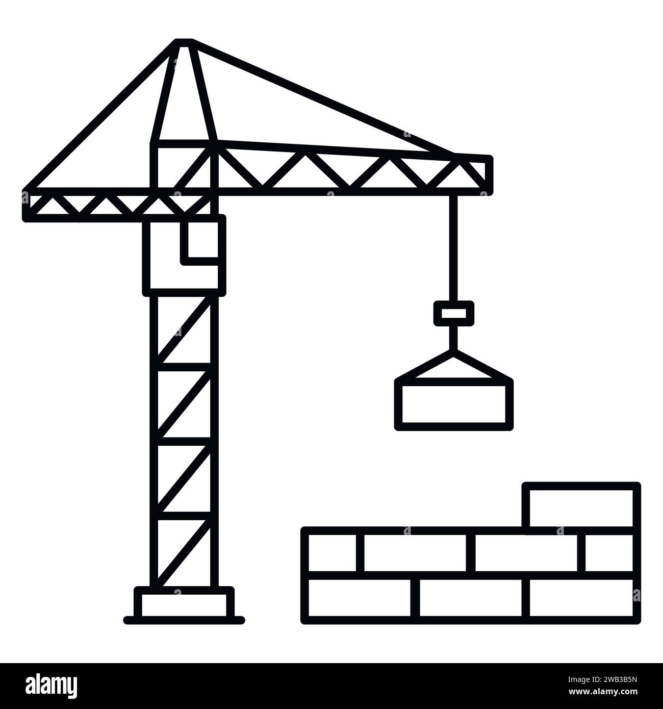 Icône de grue à tour. Construire la machine. Illustration vectorielle. SPE 10. Illustration de Vecteur