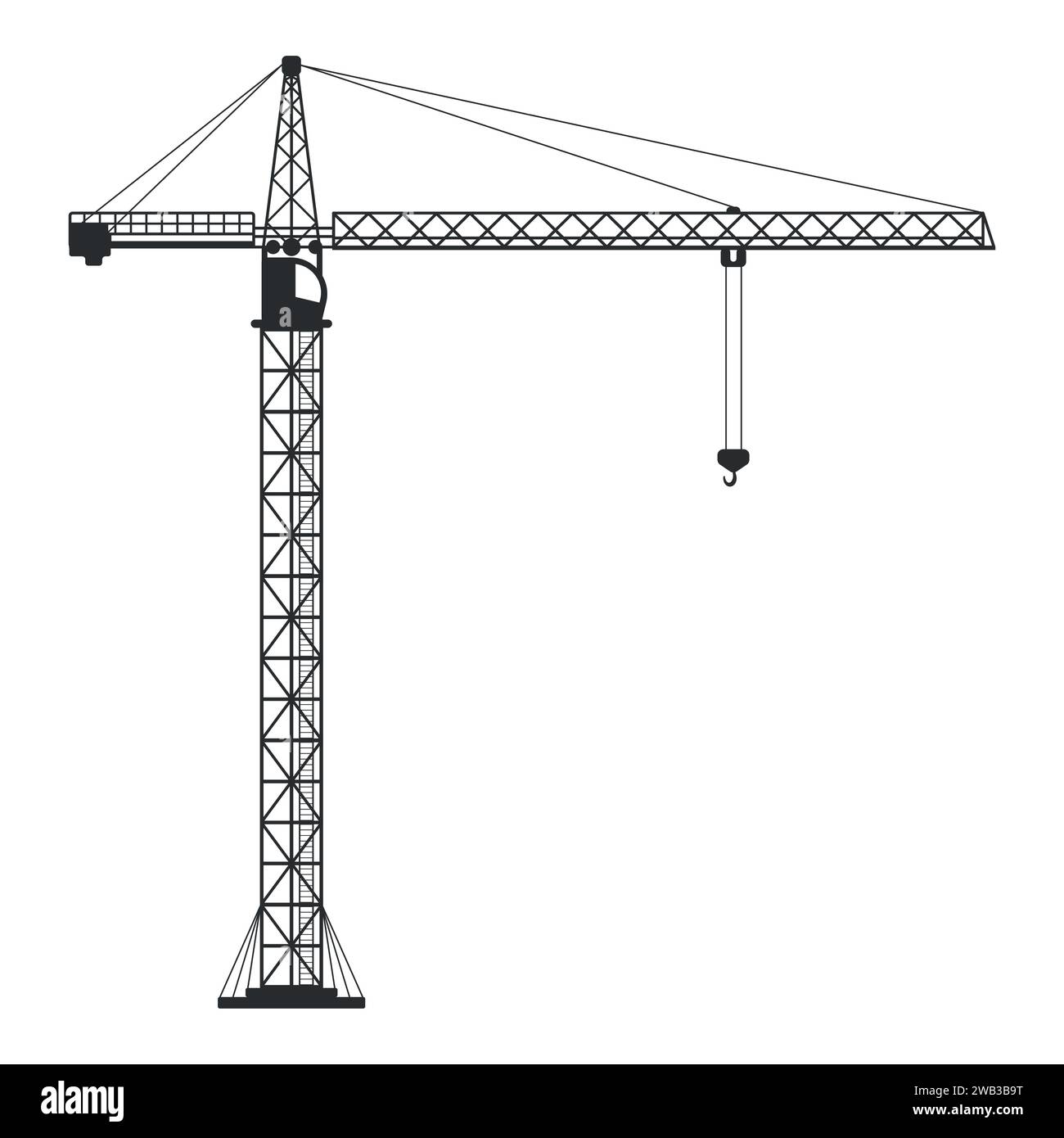 Icône de grue à tour. Construire la machine. Illustration vectorielle. SPE 10. Illustration de Vecteur