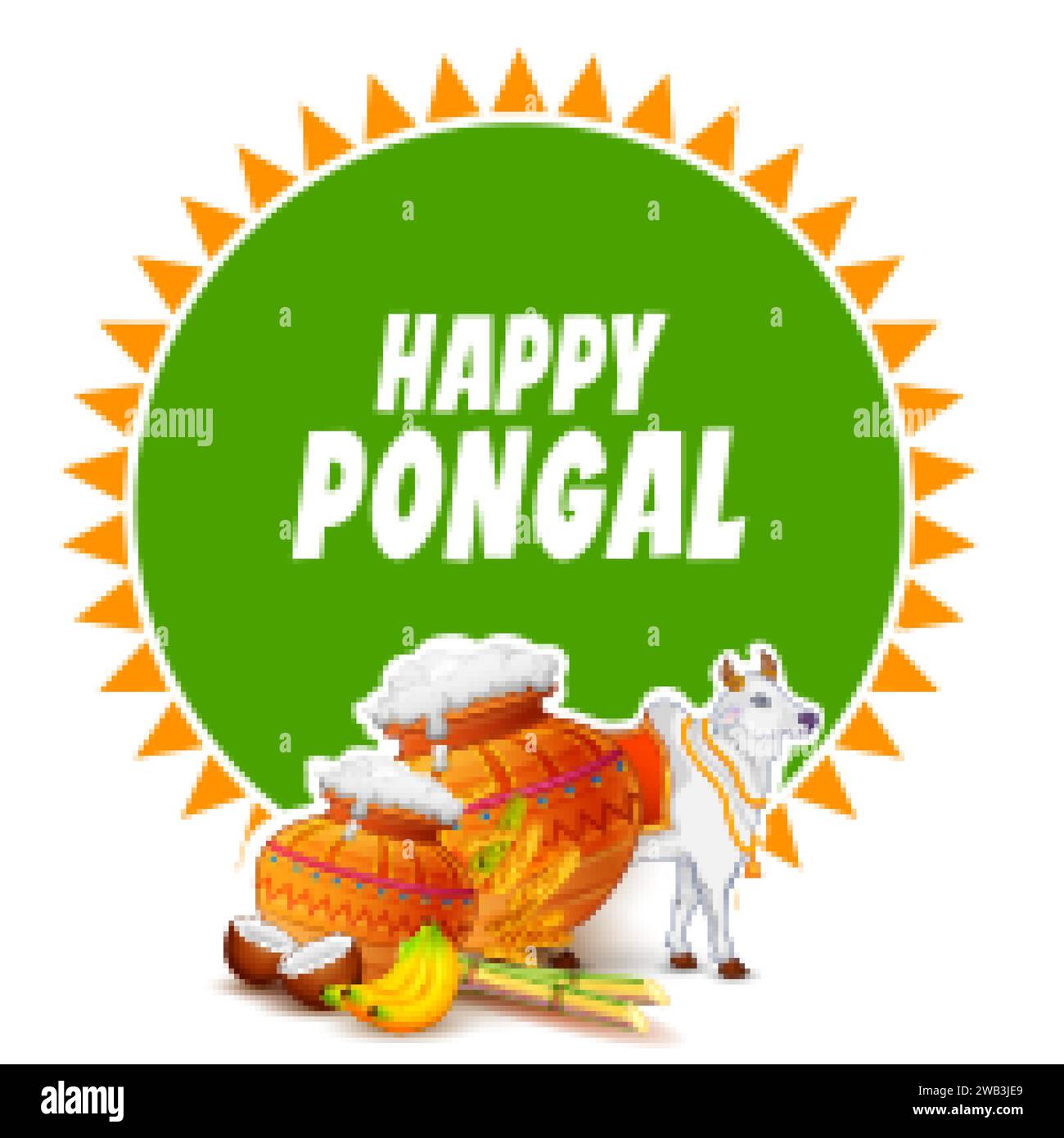 Illustration de l'Heureux Pongal Maison de Harvest Festival du Tamil Nadu au sud de l'Inde fond d'accueil Illustration de Vecteur