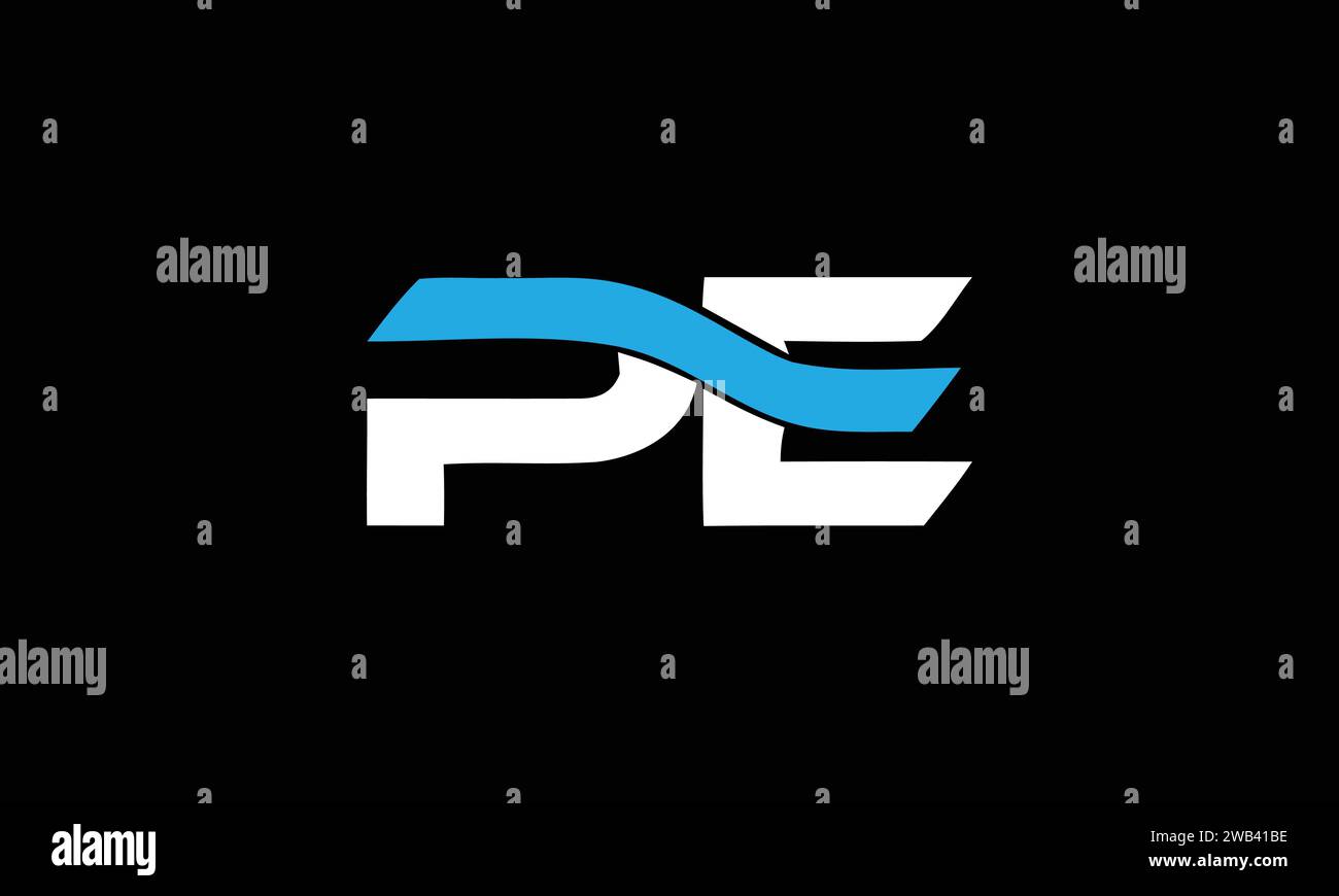 Initial P E PE logo moderne minimaliste Illustration de Vecteur