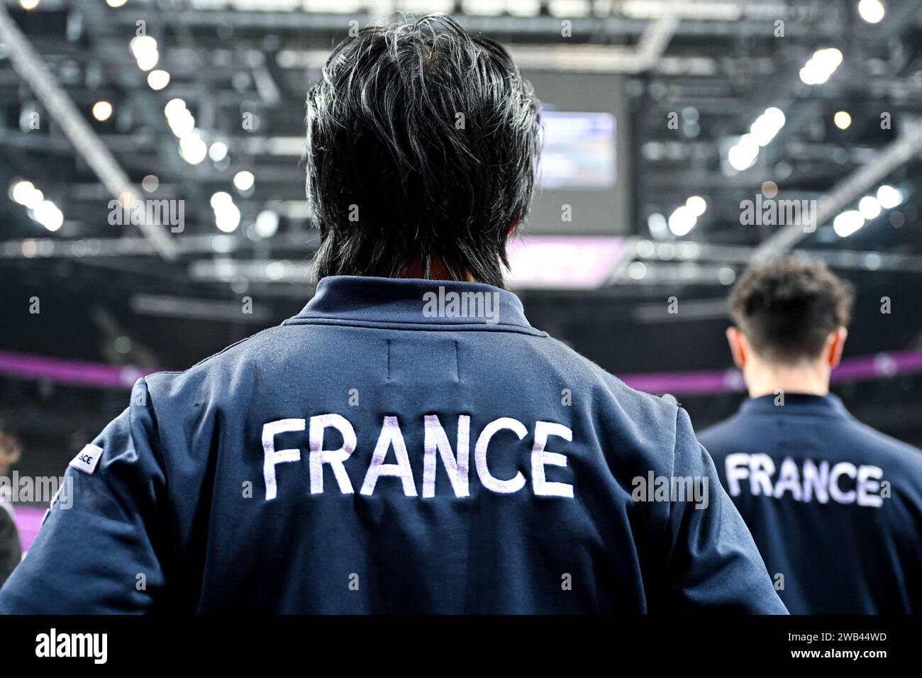 Adam SIAO HIM FA (FRA), lors de la pratique masculine, aux Championnats d'Europe de patinage artistique ISU 2024, à l'algiris Arena, le 8 janvier 2024 à Kaunas, Lituanie. Crédit : Raniero Corbelletti/AFLO/Alamy Live News Banque D'Images