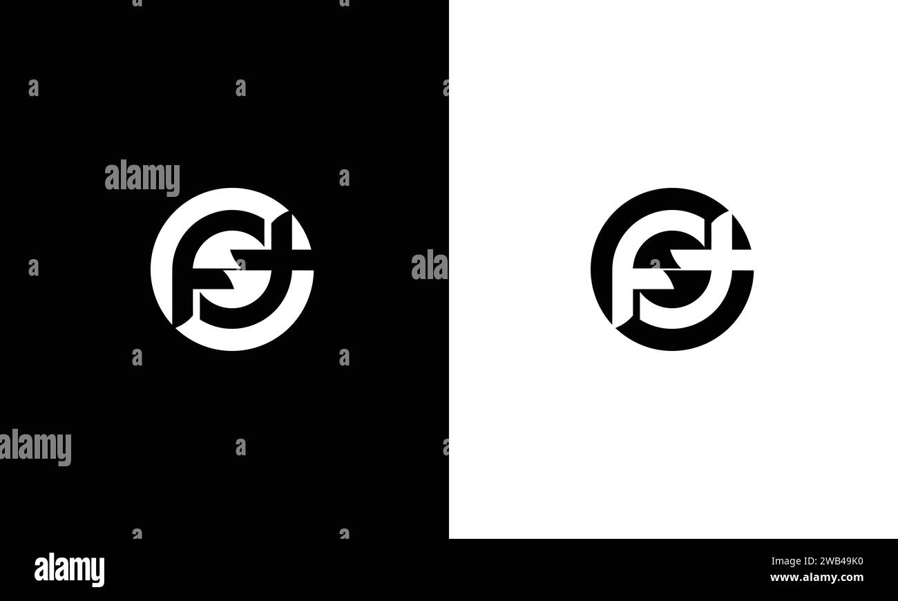 Modèle de conception de monogramme logo FF Illustration de Vecteur