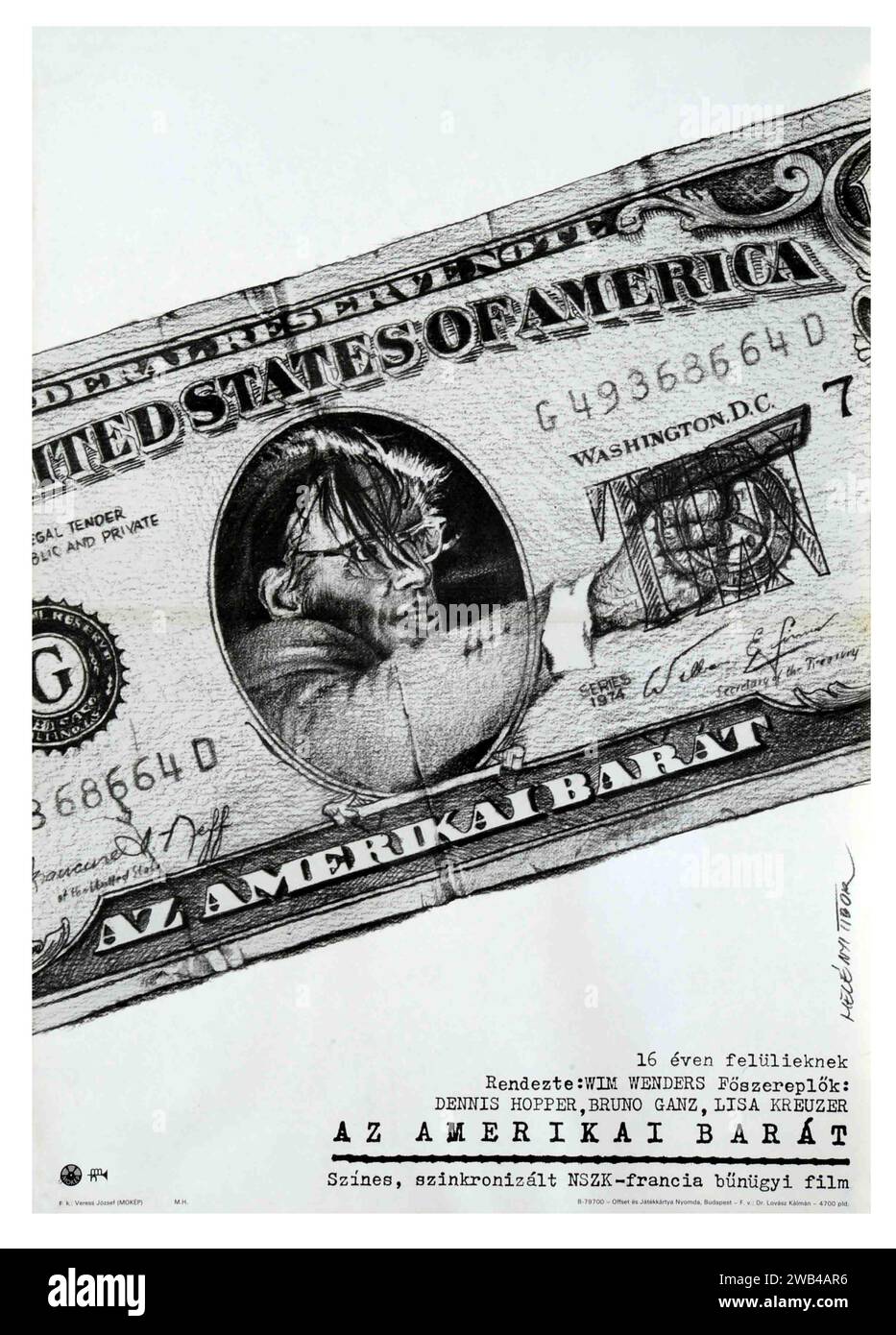 Der Amerikanische Freund Année : 1977 Allemagne de l'Ouest Réalisateur : Wim Wenders Poster (hongrois) Banque D'Images