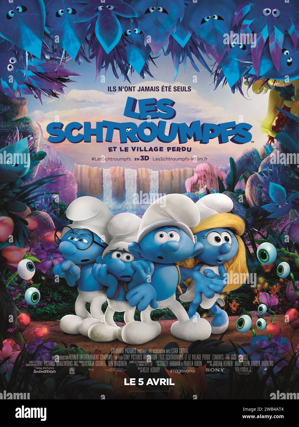 Schtroumpfs : The Lost Village année : 2017 Etats-Unis réalisateur : Kelly Asbury animation affiche française Banque D'Images