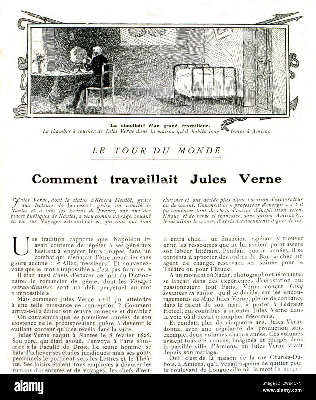 Où et comment Jules Verne a travaillé Nantes 19e siècle, Musée Jules Verne Banque D'Images