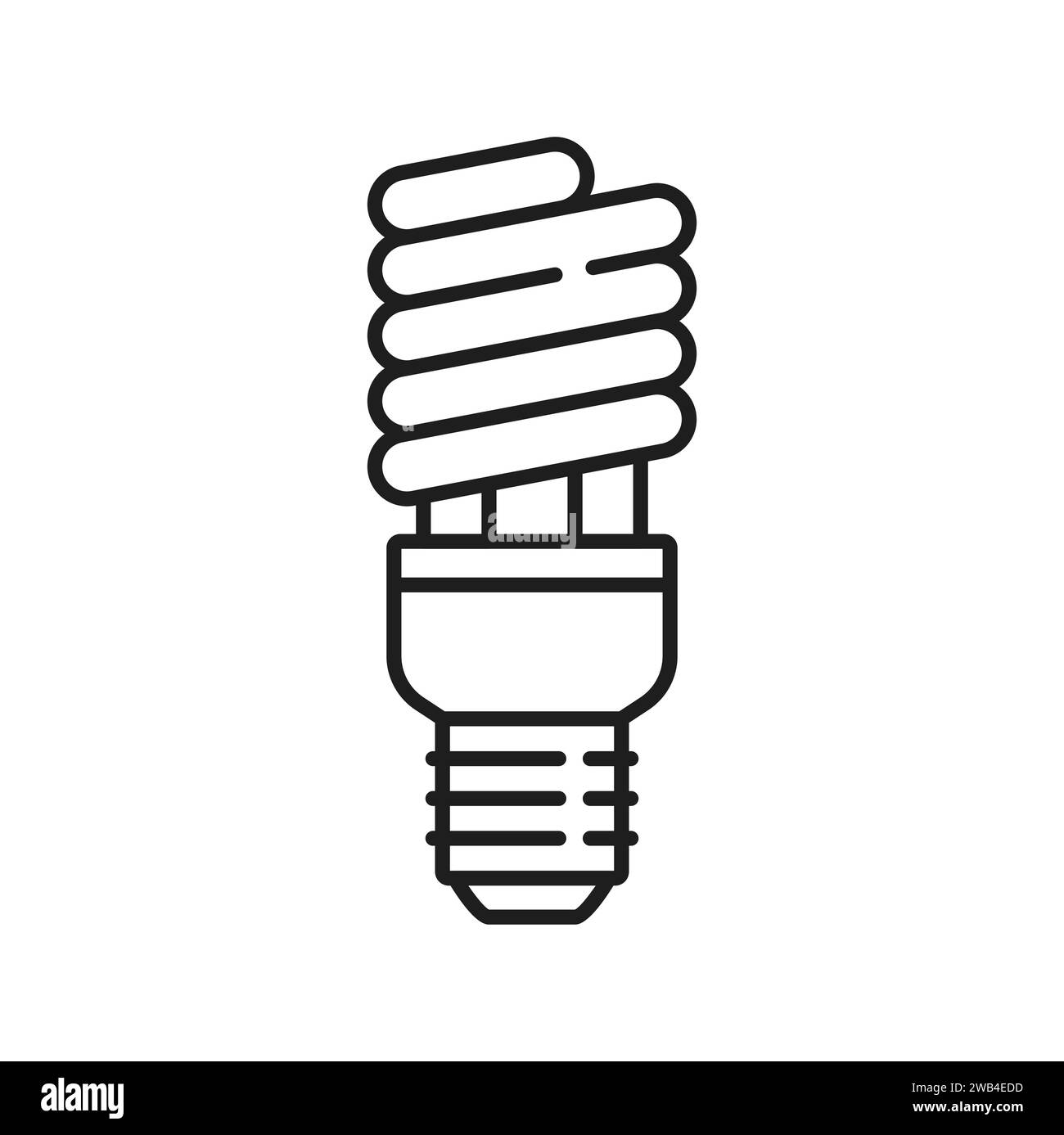 Ampoule fluocompacte et icône de ligne de lampe fluorescente. Technologie d'éclairage économe en énergie, lampe fluorescente moderne ou ampoule spirale à économie d'électricité pictogramme vectoriel linéaire ou panneau de contour Illustration de Vecteur