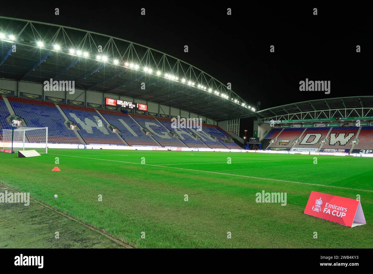 Wigan, Royaume-Uni. 08 janvier 2024. Dans le stade avant le match du troisième tour de la coupe FA Emirates Wigan Athletic vs Manchester United au DW Stadium, Wigan, Royaume-Uni, le 8 janvier 2024 (photo de Conor Molloy/News Images) crédit : News Images LTD/Alamy Live News Banque D'Images