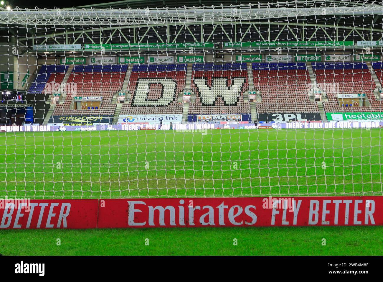 Wigan, Royaume-Uni. 08 janvier 2024. Dans le stade avant le match du troisième tour de la coupe FA Emirates Wigan Athletic vs Manchester United au DW Stadium, Wigan, Royaume-Uni, le 8 janvier 2024 (photo de Conor Molloy/News Images) crédit : News Images LTD/Alamy Live News Banque D'Images