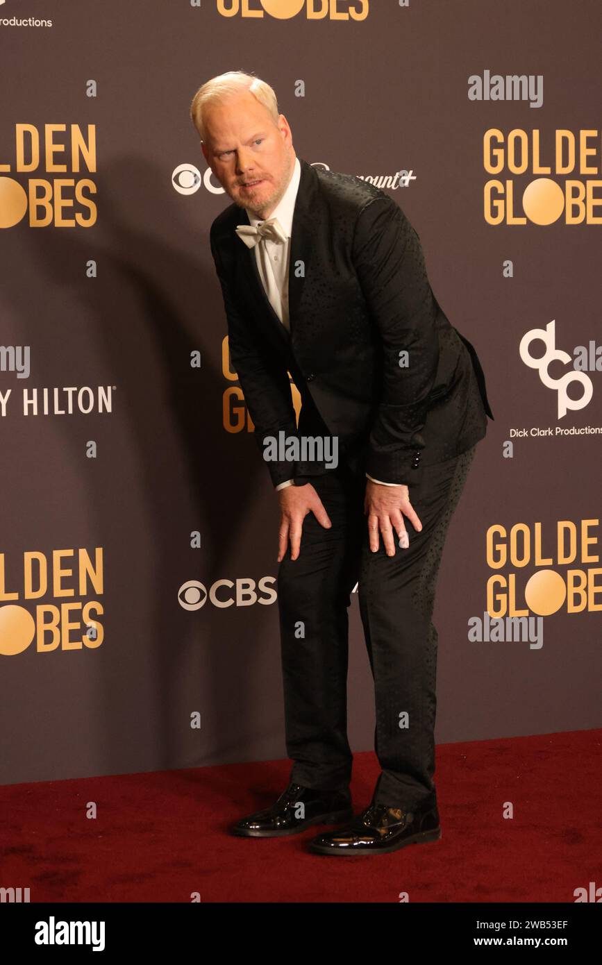 Beverly Hills, États-Unis. 07 janvier 2024. Jim Gaffigan pose dans la salle de presse lors de la 81e édition des Golden Globe Awards au Beverly Hilton le 07 janvier 2024 à Beverly Hills, en Californie. Photo : Crash/imageSPACE crédit : Imagespace/Alamy Live News Banque D'Images