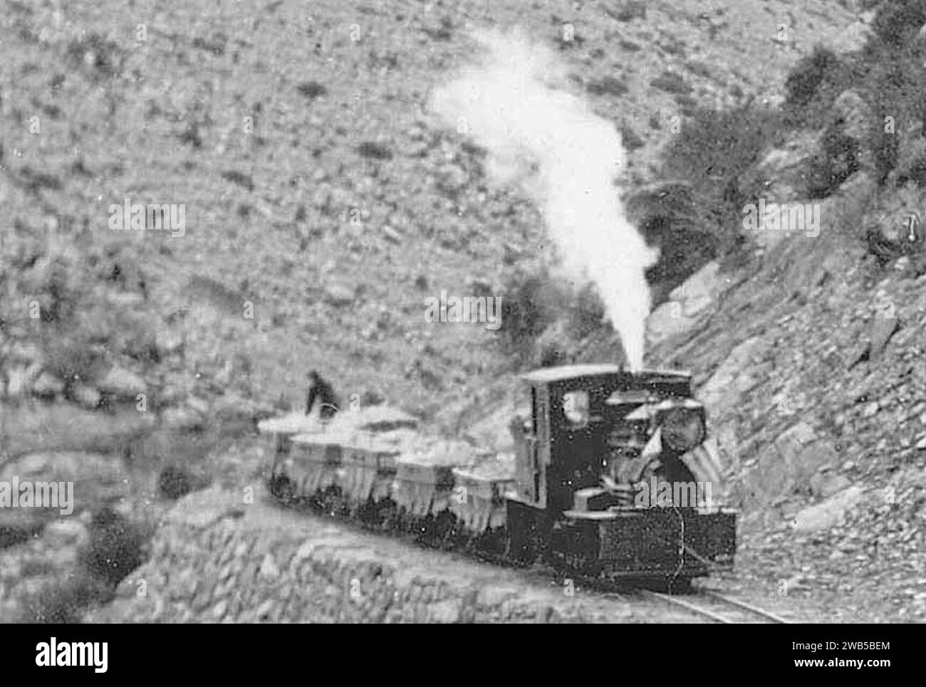 (1,09) Gilpin Tram, locomotive Shay avec wagons de minerai. Banque D'Images