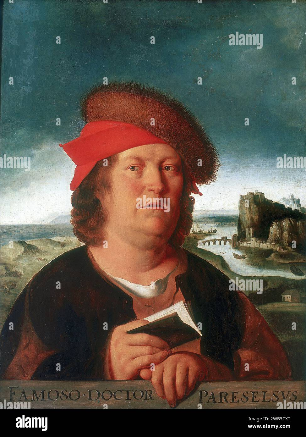 Paracelse (copie du portrait perdu de Quentin Matsys) Paracelse (1493 – 1541), Theophraste von Hohenheim, médecin suisse, alchimiste, théologien laïc, et philosophe Banque D'Images