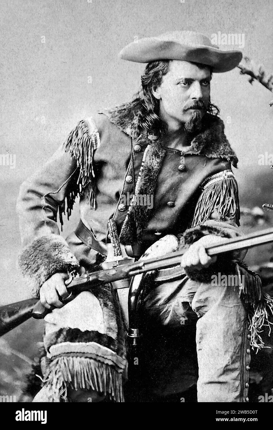 Buffalo Bill, William Cody, William Frederick Cody (1846 – 1917), connu sous le nom de Buffalo Bill, soldat américain, chasseur de bisons et showman. Banque D'Images