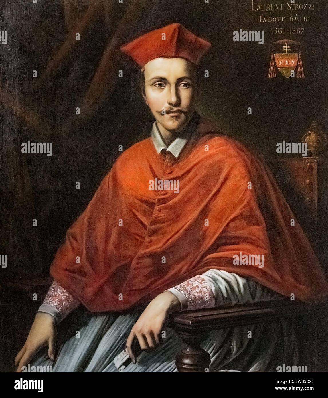 (Albi) Portrait du cardinal Laurent Strozzi - Palais de la Berbie. Banque D'Images