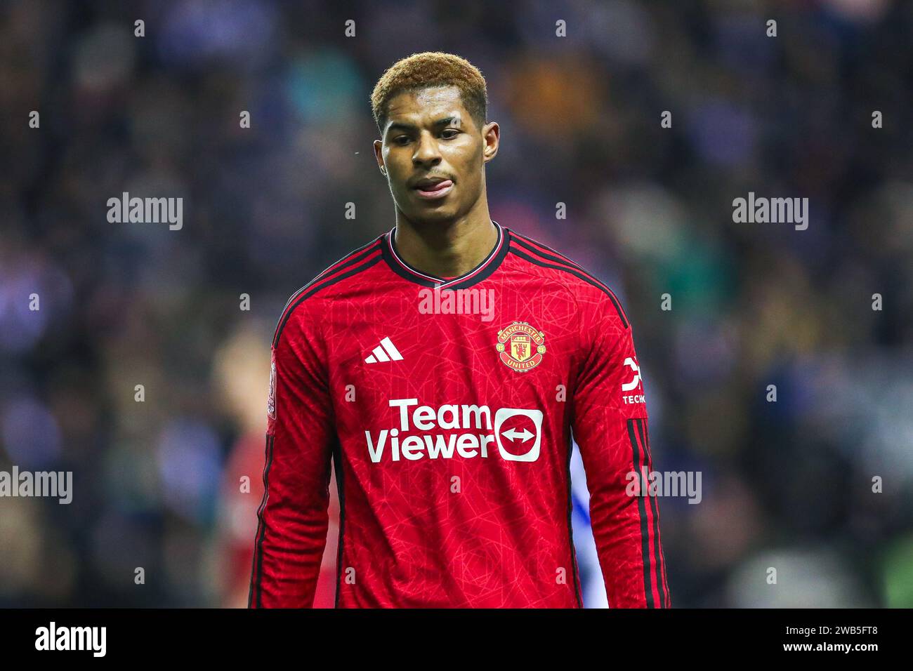 Wigan, Royaume-Uni. 08 janvier 2024. L'attaquant de Manchester United Marcus Rashford (10) lors du match du 3e tour du Wigan Athletic FC contre Manchester United FC Emirates FA Cup au DW Stadium, Wigan, Angleterre, Royaume-Uni le 8 janvier 2024 Credit : Every second Media/Alamy Live News Banque D'Images