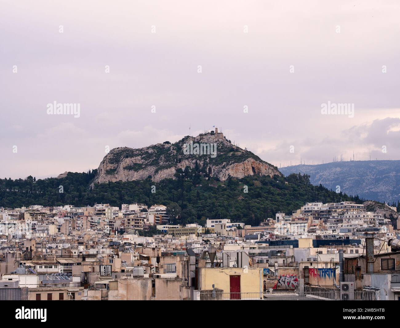 Colline Lycabette à Athènes. Vue sur la ville. Grèce. Photo de haute qualité Banque D'Images