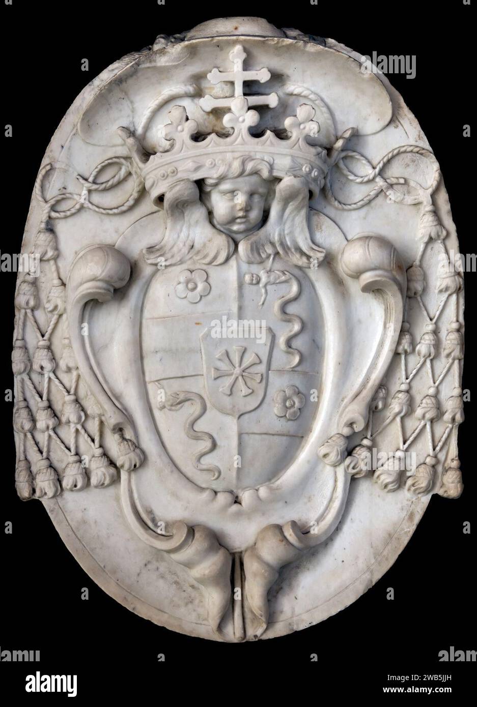 (Narbonne) Armoiries de Pierre de Bonzy - escalier du palais des Archevêques. Banque D'Images